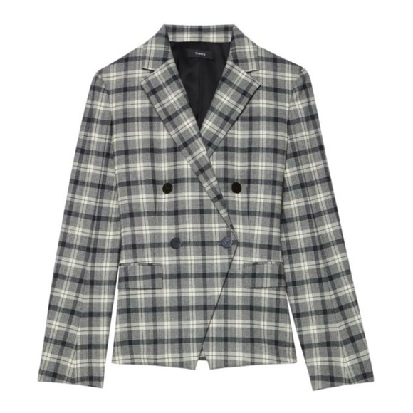 Theory Double-Breasted Angled Yukon Blazer – Size 2 – Virgin Wool Blend - Picture 4 of 13